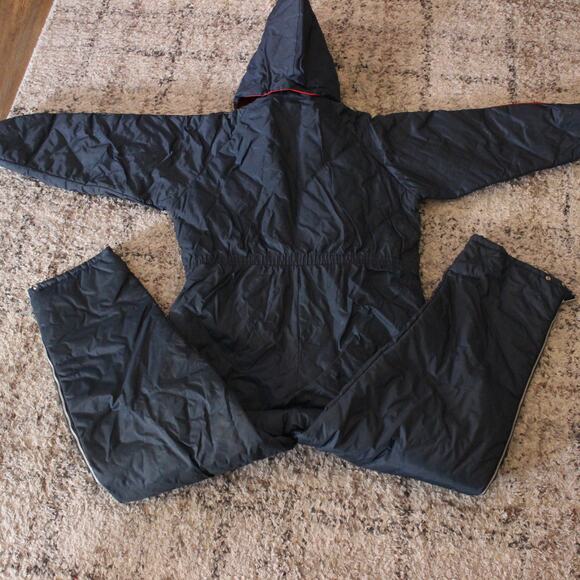 Western Field Snowsuit Mens XL Navy Red Insulated Hood Belt Zip Legs Snowmobile - Picture 10 of 14